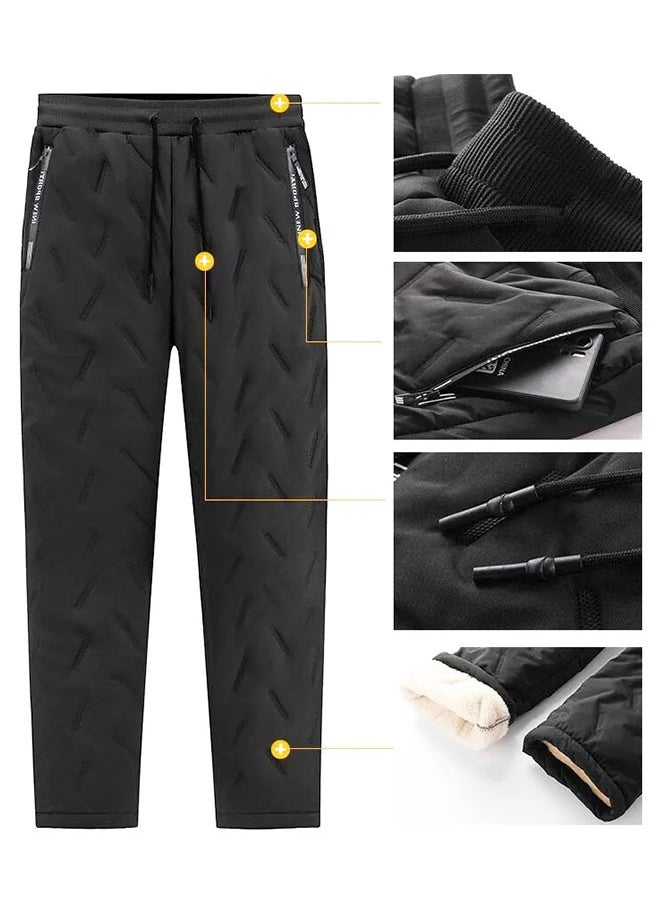 Muyixin - Men's Winter Fleece Sweatpants Sherpa Lined Drawstring Jogger Trousers L - Image 1