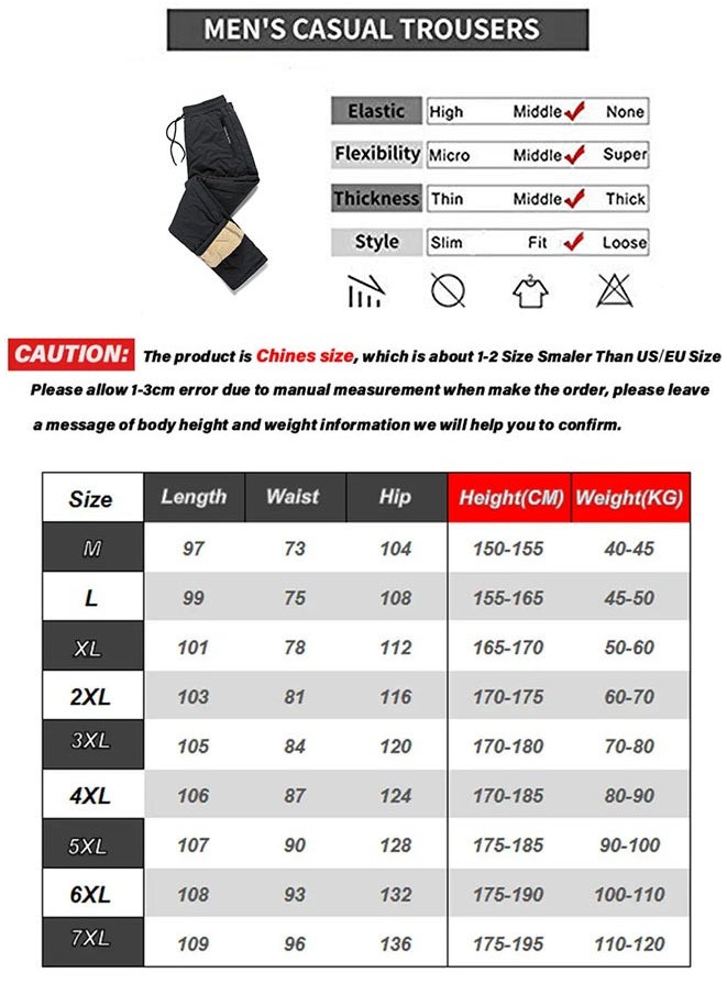 Muyixin - Men's Winter Fleece Sweatpants Sherpa Lined Drawstring Jogger Trousers L - Image 1