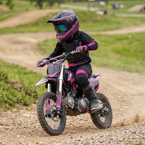 TTMiku Youth Kids Dirt Bike Helmet Motocross ATV Dirtbike BMX MX Go-Kart 4-Wheeler Quad Offroad Motorcycle Helmet Goggles Gloves Mask DOT Certified, Pink, Small - Image 2