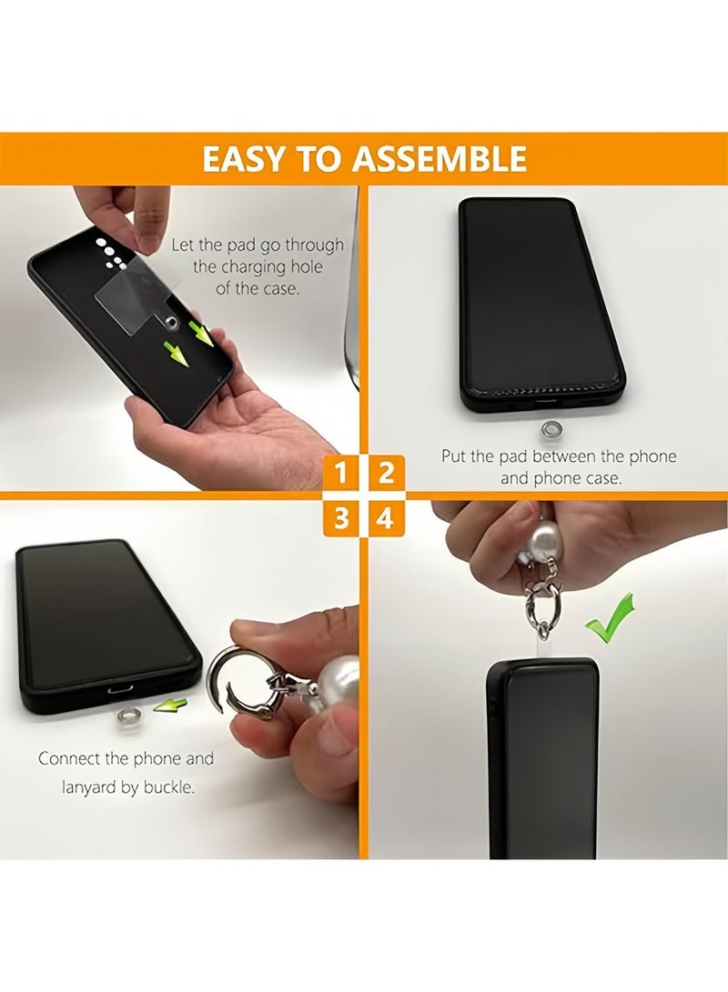 سوار معصم للهاتف مزين بالخرز الكريستالي، سلسلة مفاتيح للهاتف، حبل تعليق للهاتف المحمول مزين بالخرز، سوار معصم قابل للفصل مع لسان ربط، سوار معصم للنساء والفتيات - Image 4