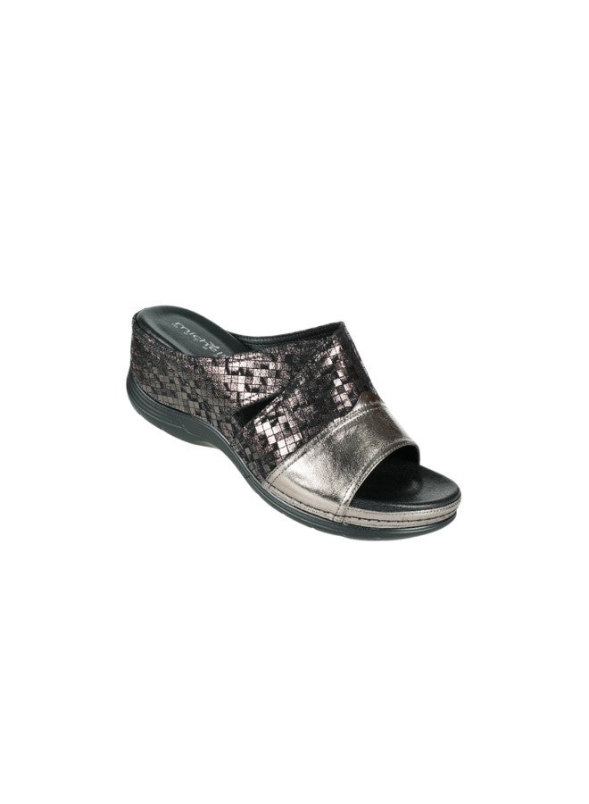 Michelle Morgan 092-2879 Michelle Morgan Ladies Wedge Heel Sandals 2407-30 Pewter - Image 2