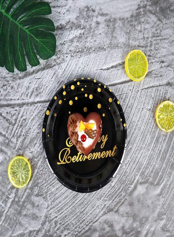 Pandecor Retirement Party Supplies,48 PCS Happy Retirement Disposable 7 Inch Paper Plates Dessert Plates - Image 3