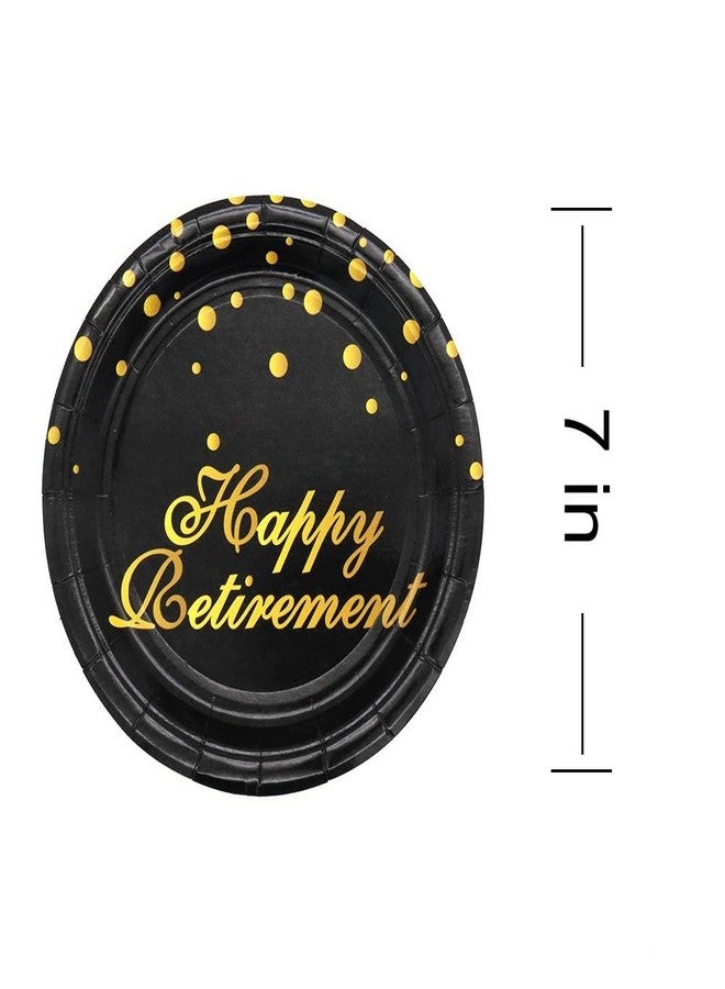Pandecor Retirement Party Supplies,48 PCS Happy Retirement Disposable 7 Inch Paper Plates Dessert Plates - Image 2