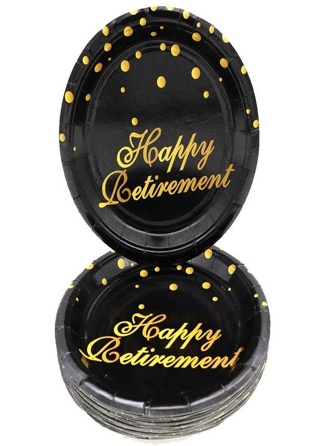 Pandecor Retirement Party Supplies,48 PCS Happy Retirement Disposable 7 Inch Paper Plates Dessert Plates - Image 1