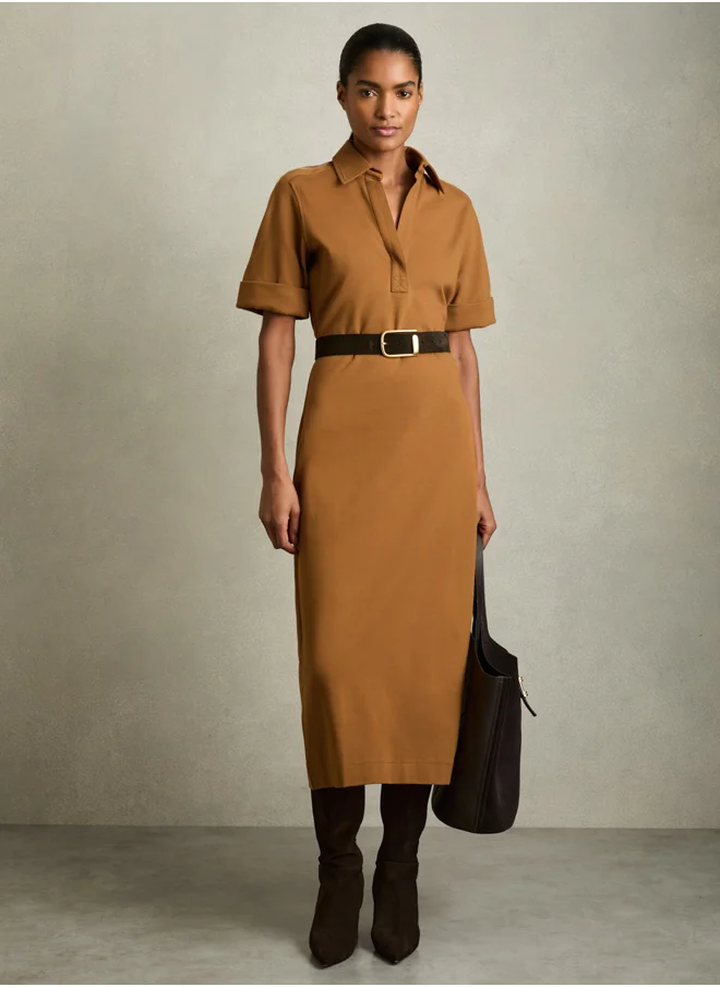 REISS Jersey Collared Bodycon Dress