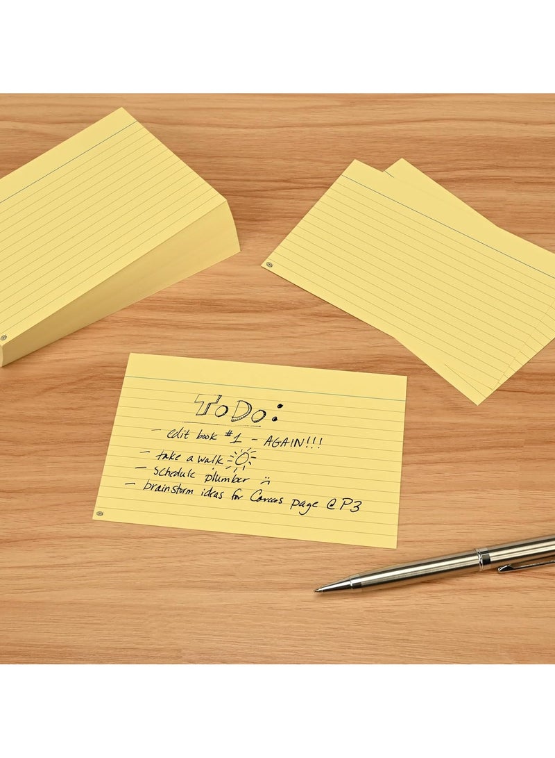 FIS® Ruled Record Cards or Index Cards, Size:8"x5" Inches (203x127mm), Two Sides Single Ruled, 240gsm, 100 Sheets Per Packet, Packet of 3 Pieces, Yellow Color-FSIC85YL-3 - Image 3