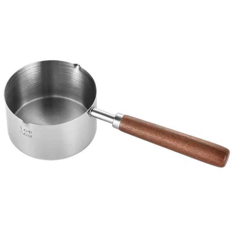 BinaryABC Mini Sauce Pan Cooking Pot, Stainless Steel with Pour Spout, 250ml - Image 1