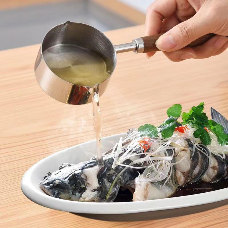 BinaryABC Mini Sauce Pan Cooking Pot, Stainless Steel with Pour Spout, 250ml - Image 4