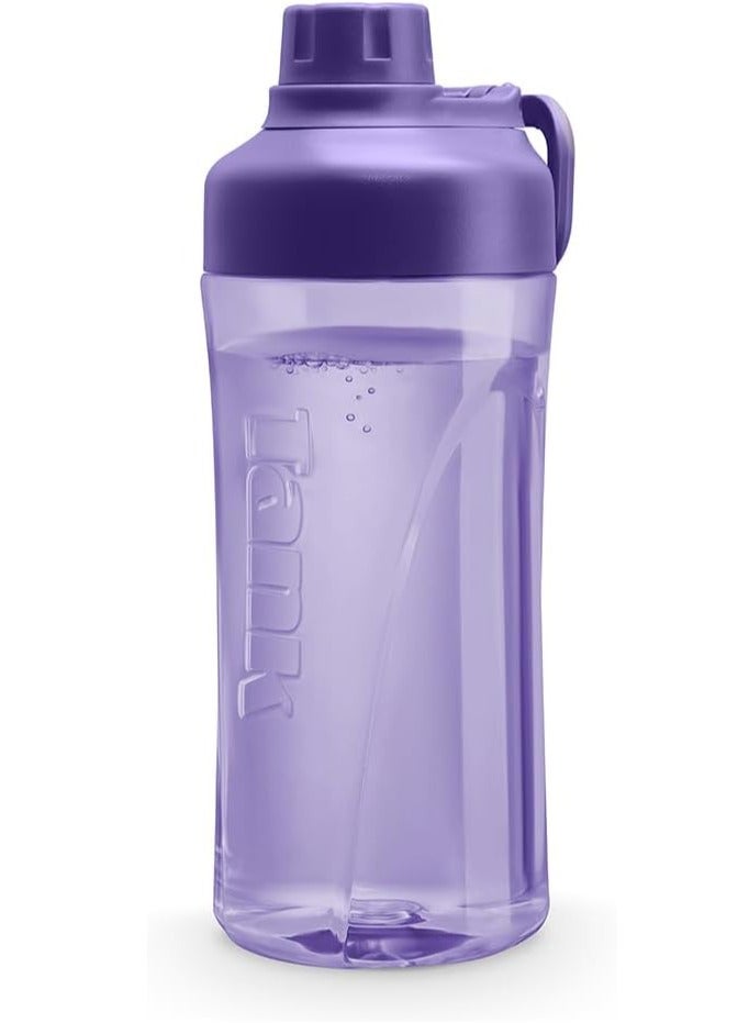 Tank Tritan Plastic Water Bottle 550mL, Purple, BPA Free - Image 2