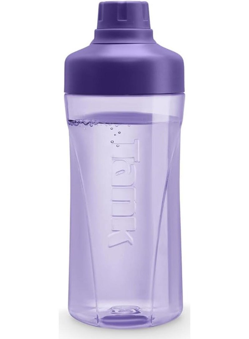 Tank Tritan Plastic Water Bottle 550mL, Purple, BPA Free - Image 1