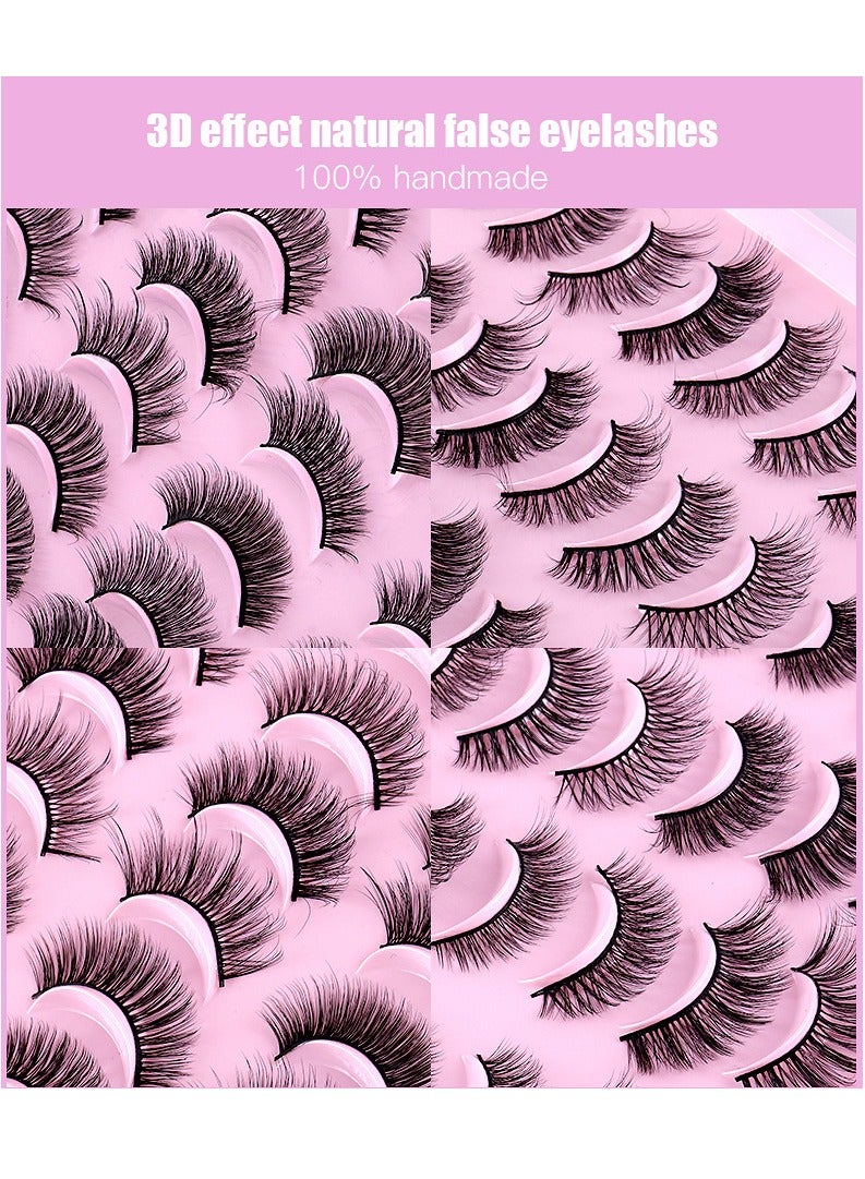 mixed natural false eyelashes extension false 20 pairs