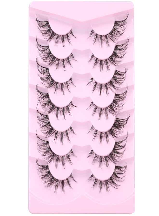 Kiromiro Manga Lashes Fox Eye False Eyelashes Natural Look Faux Mink Lashes Wispy Clear Band Spiky Cat Eye Strip Eyelashes Pack, 7 Pairs - Image 5