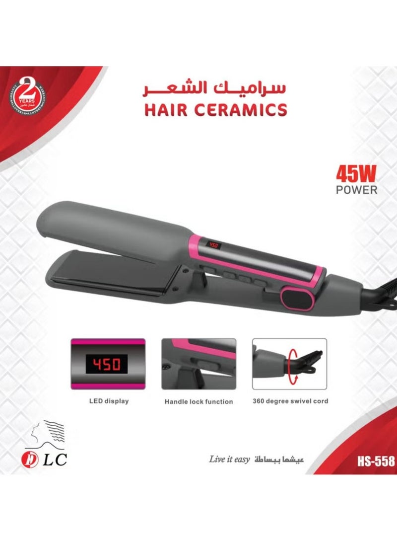 Denx High-quality ceramic hair straightener, electric hair straightener with infrared anion LED coating, professional fast heating tourmaline ceramic hair straightener, hair styling tool - Image 1
