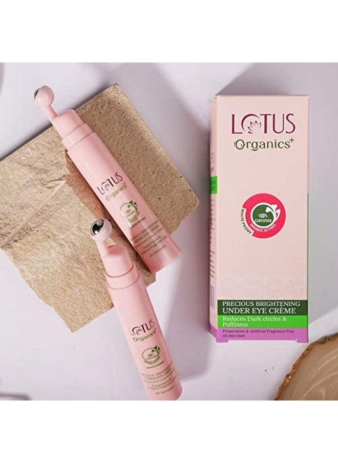 Lotus Organics+ - كريم تحت العين لتفتيح البشرة الثمينة ; مع بكرة تدليك تبريد ; يقلل من الانتفاخ والهالات السوداء ; خالي من المواد الحافظة ; 15G - Image 1