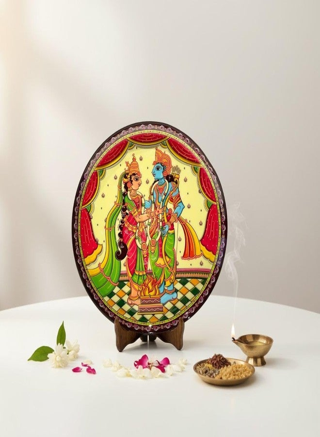 RITUALISTIC Metal Sita Ram for Wall & Table Decor | Divine Tabletop Sita-Ram Frame | Spiritual Home & Office Decoration | Metal Frame for Mandir, Living Room & Gift Purpose | 12inch - Image 1