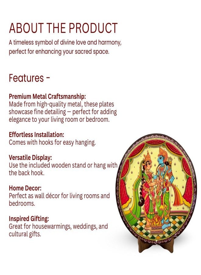 RITUALISTIC Metal Sita Ram for Wall & Table Decor | Divine Tabletop Sita-Ram Frame | Spiritual Home & Office Decoration | Metal Frame for Mandir, Living Room & Gift Purpose | 12inch - Image 4