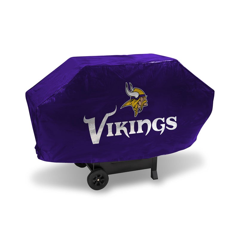 Rico Industries NFL Minnesota Vikings Purple Deluxe Grill Cover Deluxe Vinyl Grill Cover  68 WideHeavy DutyVelcro Staps