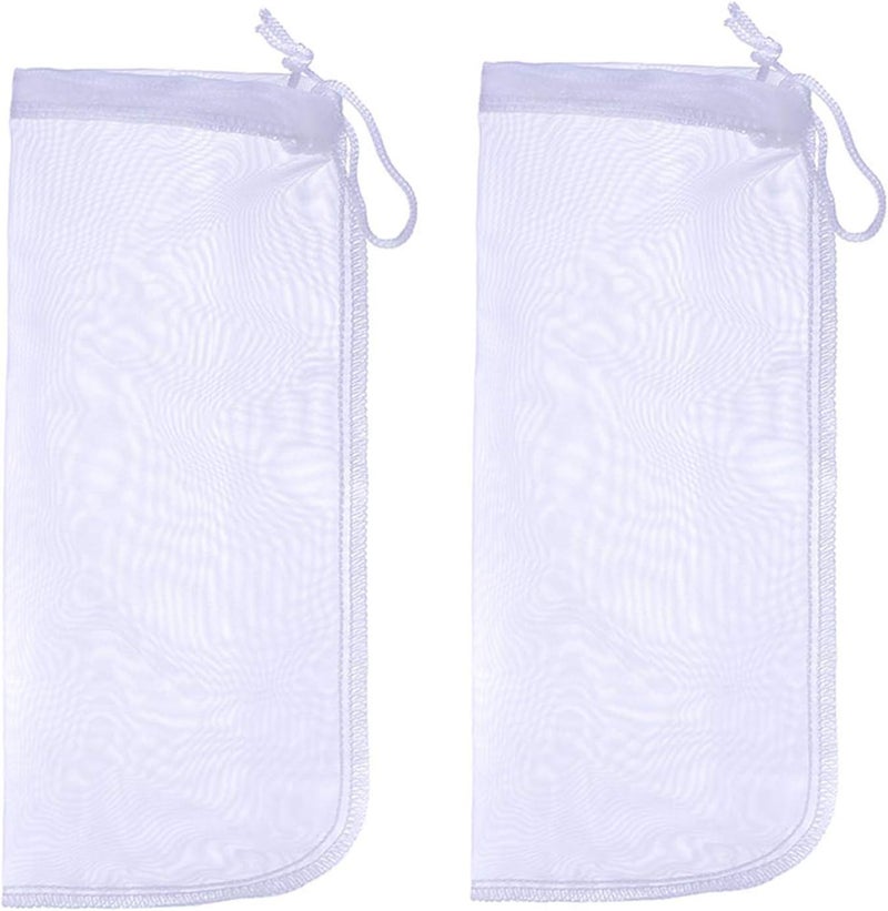 ALEGI Media Filter Bag Aquarium Extra Fine,Reusable 180 Micron Drawstring Mesh Filter Bags for Very Fine Resins Filter (10"*3.9" (6 Pack)) - Image 1