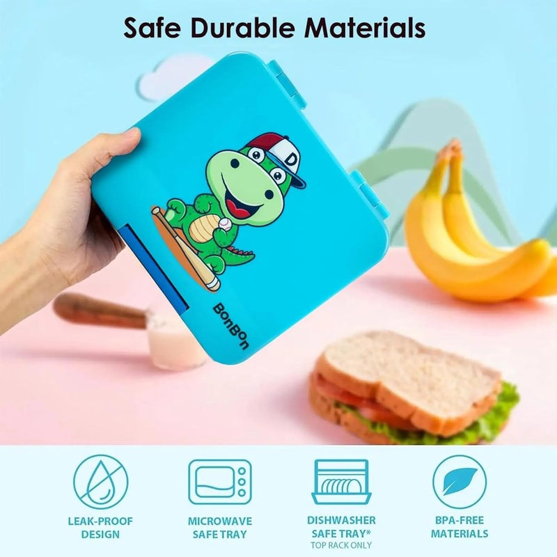 BonBon Elite Mini 4 Compartment Leakproof Lunchbox - Playful Dino - Image 5