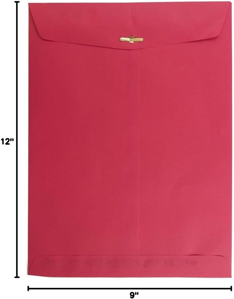 JAM Paper 9 x 12 Colored Recycled Envelopes with Clasp Closure - Red Recycled - 50/Pack - Image 2