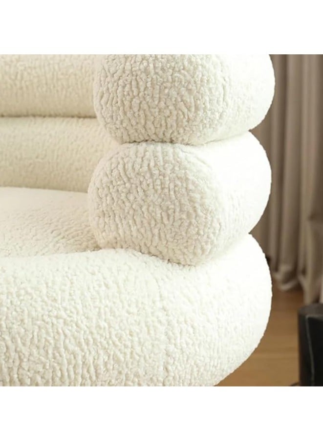 Poppins Home Poppins HOME  Bouclé Elegance: U-Form Accent Chair for Stylish Comfort and Modern Living (Light Beige) - Image 3