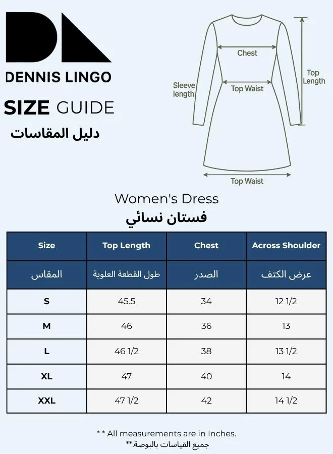 دينيس لينغو فستان زيتوني بحزام
