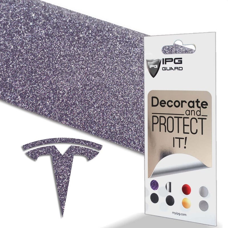IPG Compatible with Model 3 Decal 9 Logo Set Stickers Set Personalize Your Vehicle Purple Glitter