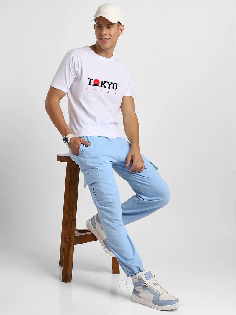 NOBERO  Men's White Graphic Print T-Shirt for Men | Best Price UAE