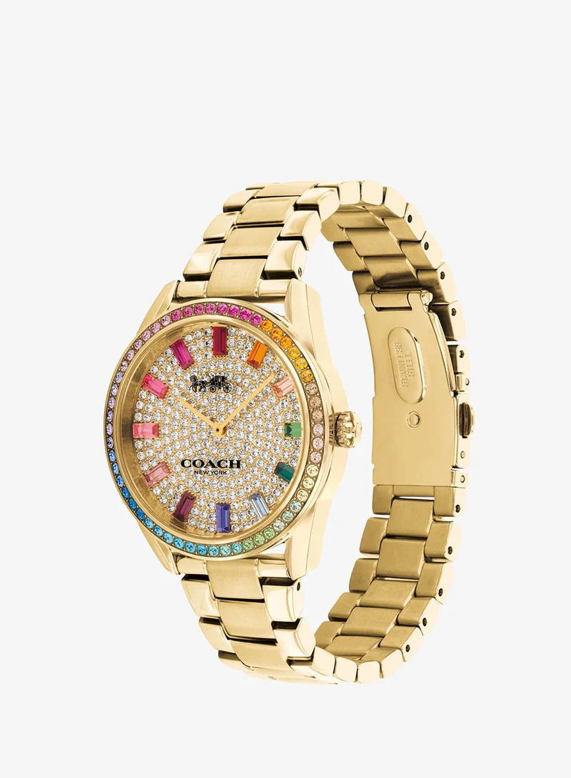 Coach  2-Hand Preston Collection Watch For Women With Gold-Tone Stainless Steel Bracelet - 14503657 for Women | Best Price UAE