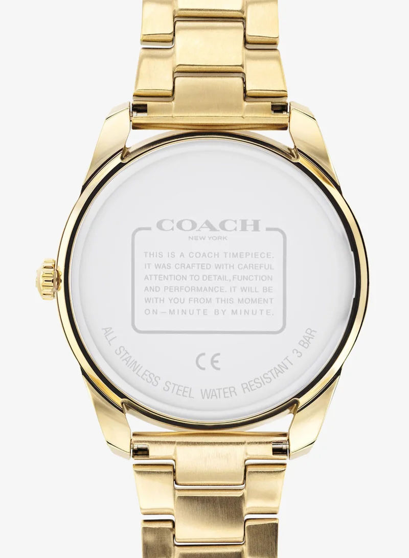 Coach  2-Hand Preston Collection Watch For Women With Gold-Tone Stainless Steel Bracelet - 14503657 for Women | Best Price UAE