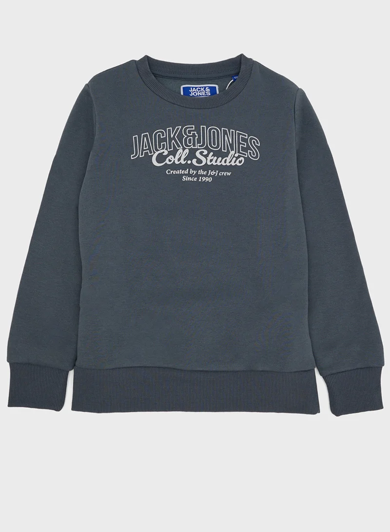 جاك وجونز جونيور Kids Jjmakoto Crew Neck Sweatshirt