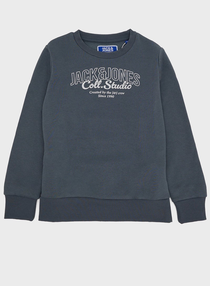 Jack & Jones Junior Kids Jjmakoto Crew Neck Sweatshirt - Image 1