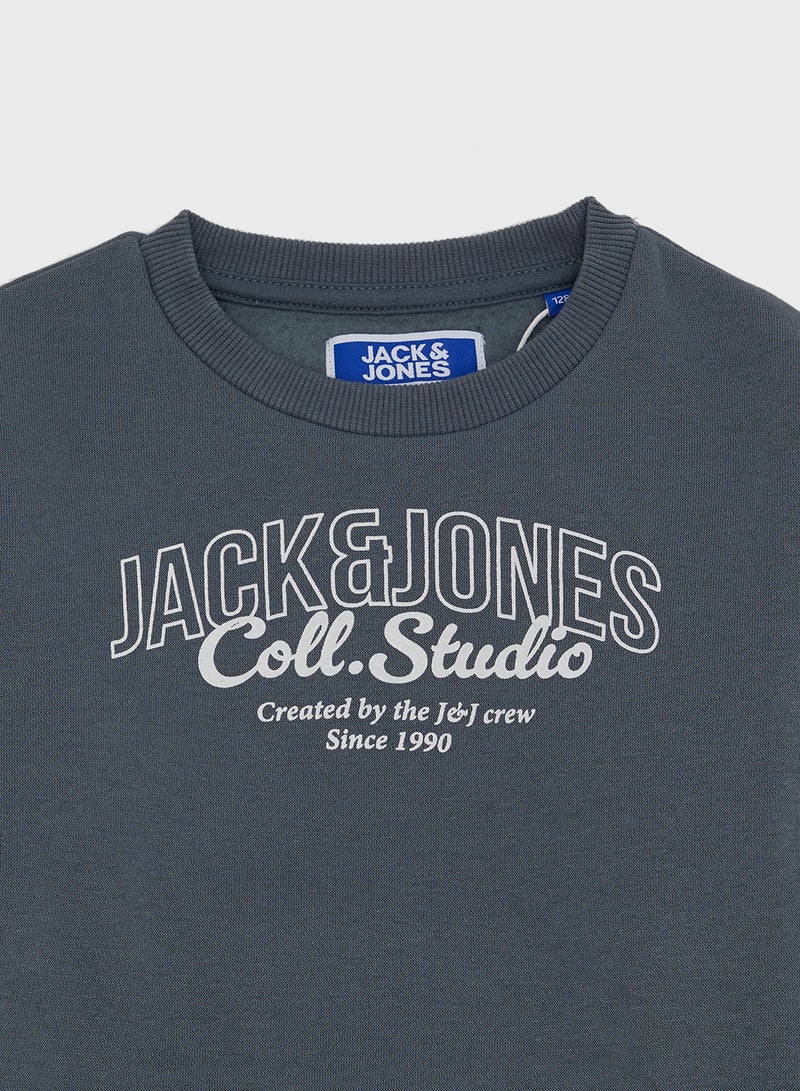 Jack & Jones Junior Kids Jjmakoto Crew Neck Sweatshirt - Image 3