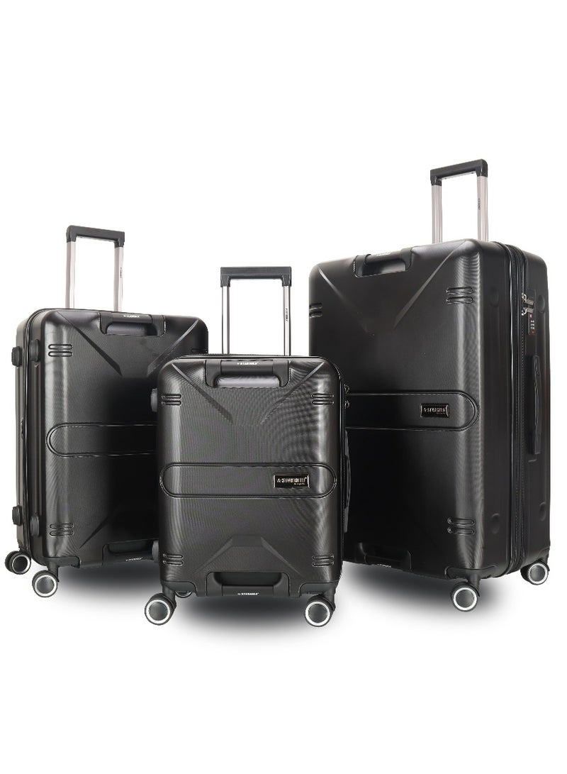 ستارجولد طقم حقائب سفر بعجلات من 3 قطع TPC عجلات جانبية صلبة مع قفل TSA - Image 1