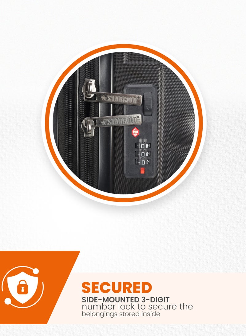 ستارجولد طقم حقائب سفر بعجلات من 3 قطع TPC عجلات جانبية صلبة مع قفل TSA - Image 5