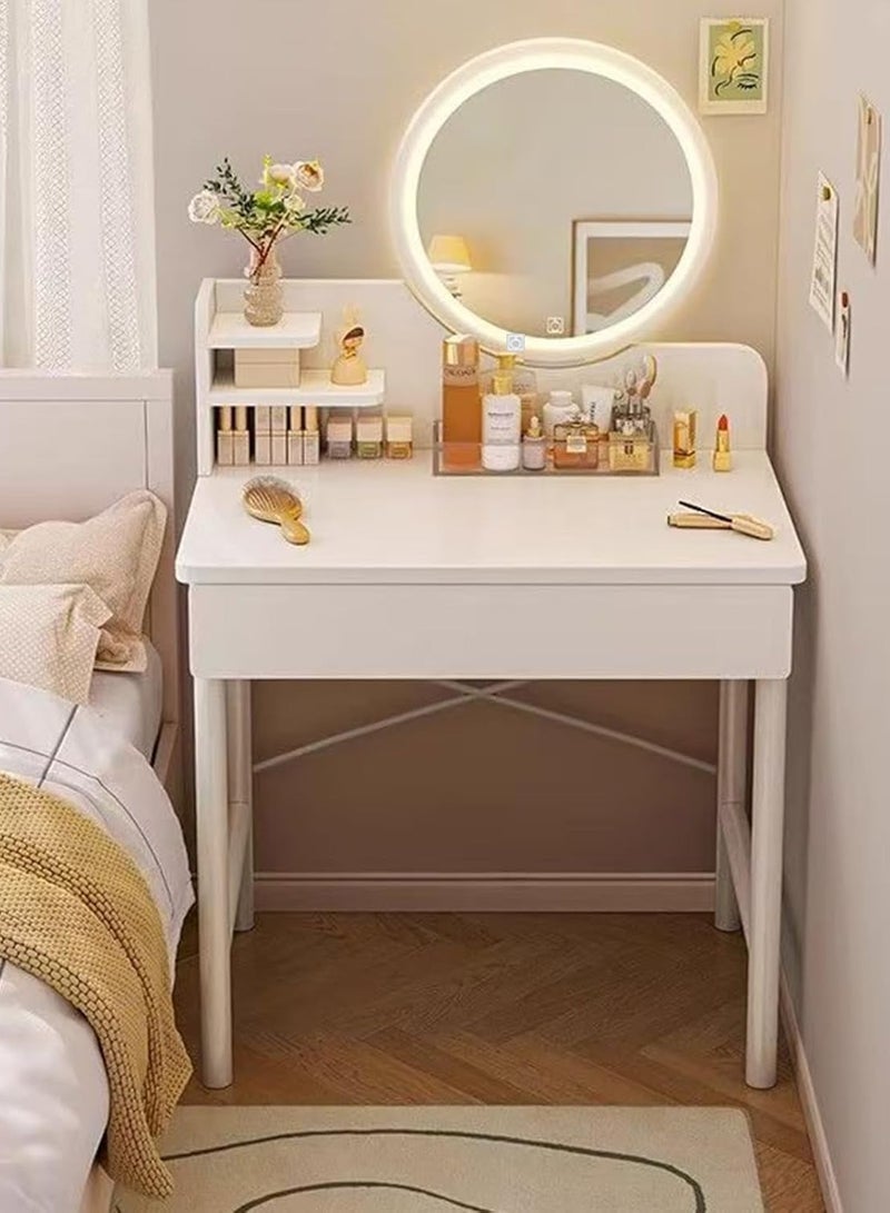 Generic Dressing Table Modern Vanity Table Makeup Cabinet with LED Makeup Mirror and Drawer Makeup Table for Bedroom（60*40*125.5CM）  - Image 1