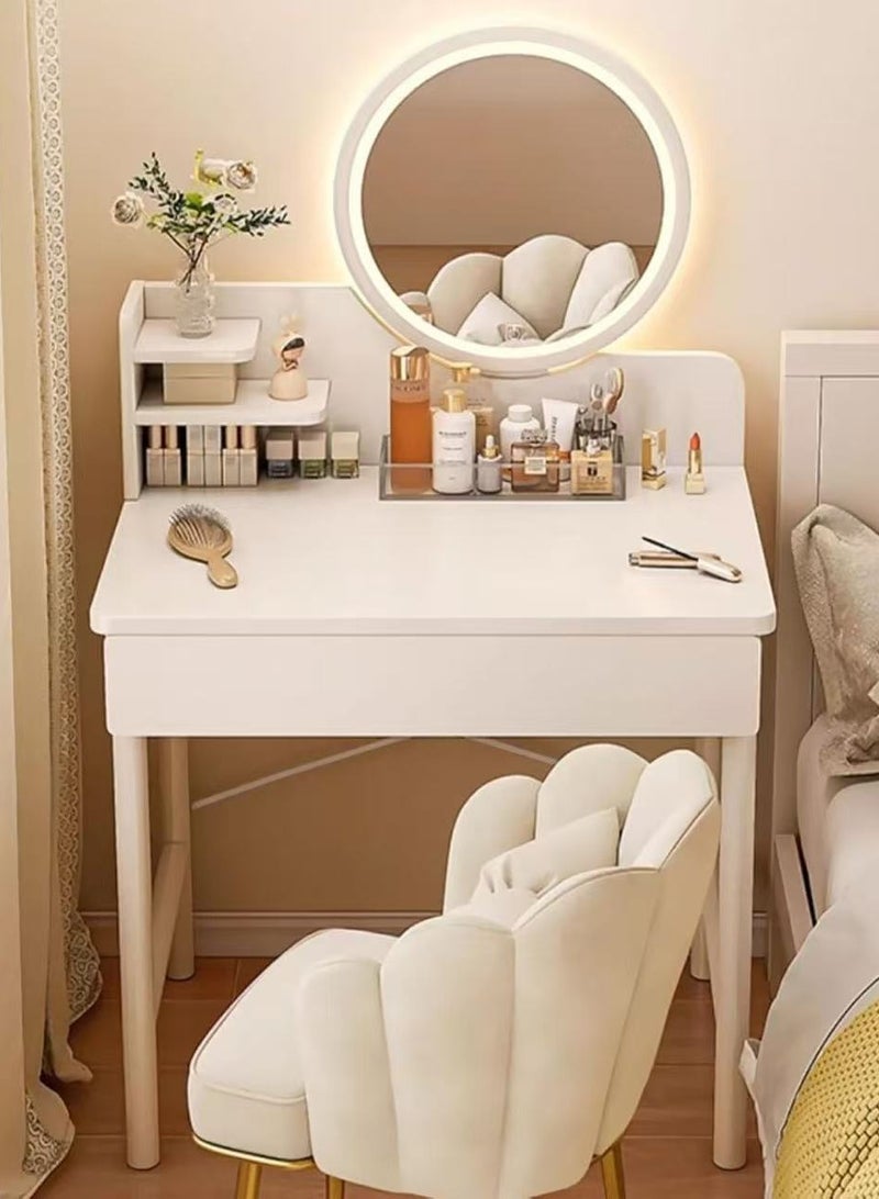 Generic Dressing Table Modern Vanity Table Makeup Cabinet with LED Makeup Mirror and Drawer Makeup Table for Bedroom（60*40*125.5CM）  - Image 3
