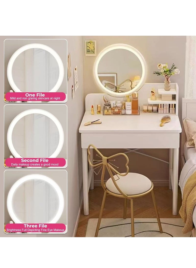 Generic Dressing Table Modern Vanity Table Makeup Cabinet with LED Makeup Mirror and Drawer Makeup Table for Bedroom（60*40*125.5CM）  - Image 5