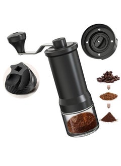 MIBRU Manual Coffee Grinder Stainless Steel Coffee Hand Grinder Adjustable Conical Burr with Cleaning Brush black  - Image 2