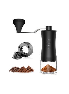MIBRU Manual Coffee Grinder Stainless Steel Coffee Hand Grinder Adjustable Conical Burr with Cleaning Brush black  - Image 1
