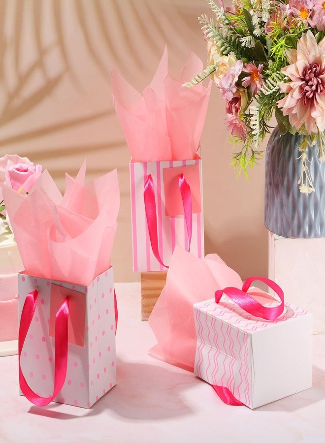 Tenare 12 Pcs Small Gift Bags Mini Metallic Paper Bags with Handle Tag and Tissue, Wrap Bag for Birthday Wedding Christmas Holiday Baby Shower (Baby Pink,4 x 2.75 x 4.5 Inch) - Image 5