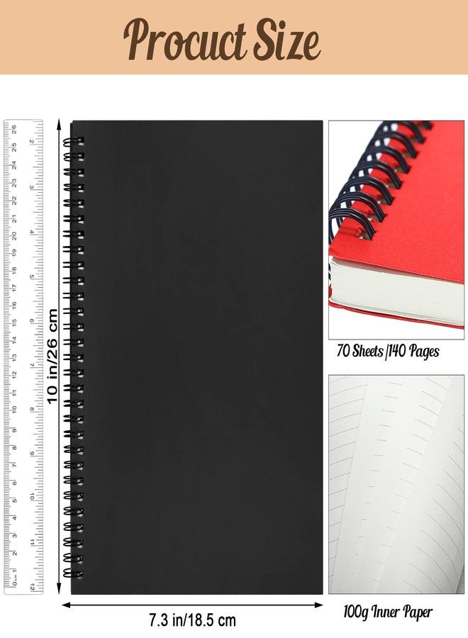 Epakh 6 Pack B5 Spiral Notebook Ruled Spiral Journal Lined Paper, 70 Sheets,140 Pages, Wire bound Notebook 10.5 x 7.3 Inch Hard Cover Memo Notepad Sketchbook for Office Travel(Multi Color) - Image 3