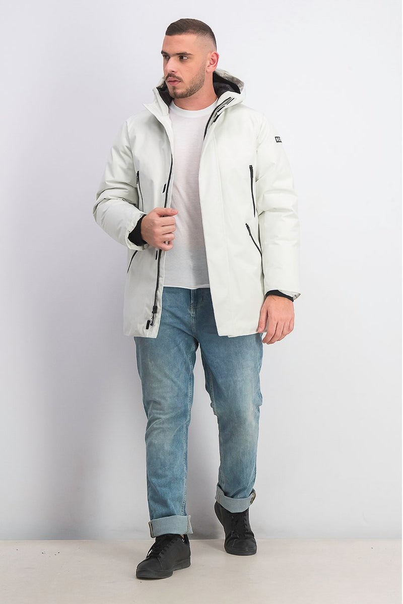 DKNY Men Full,Length Hooded Parka, Ice - Image 3