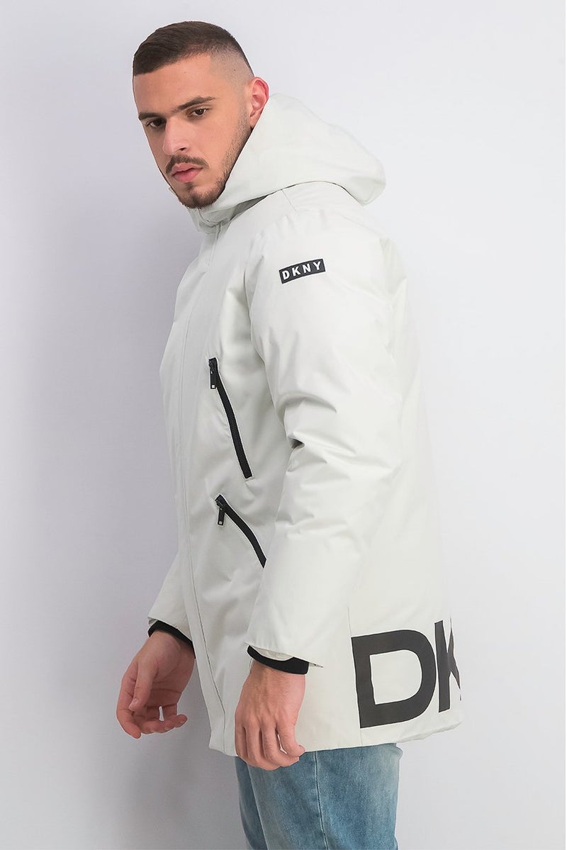 DKNY Men Full,Length Hooded Parka, Ice - Image 4
