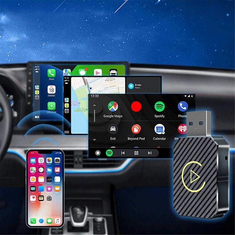 Wireless Android Auto + CarPlay Adapter 2 in 1 Wired to Wireless USB Dongle - Image 5
