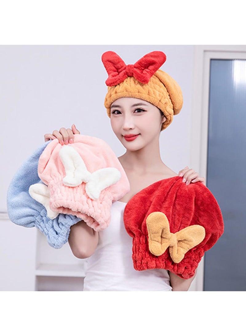 Barakah لفافة منشفة شعر كبيرة فائقة الامتصاص للشعر المبلل، منشفة شعر ميكروفايبر سريعة الجفاف، قبعة استحمام مزينة بعقدة فائقة الامتصاص، ملحقات استحمام للشعر المبلل، طويل، كثيف، مستقيم، ومجعد (4 قطع) - Image 2