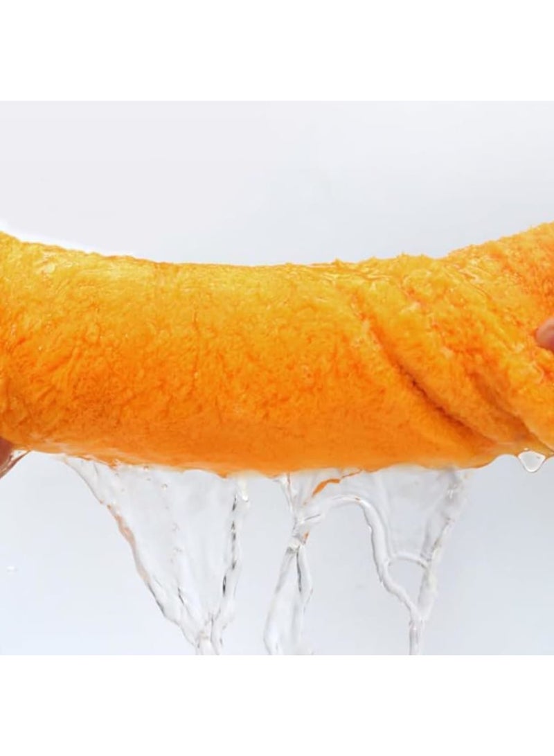 Barakah لفافة منشفة شعر كبيرة فائقة الامتصاص للشعر المبلل، منشفة شعر ميكروفايبر سريعة الجفاف، قبعة استحمام مزينة بعقدة فائقة الامتصاص، ملحقات استحمام للشعر المبلل، طويل، كثيف، مستقيم، ومجعد (4 قطع) - Image 5