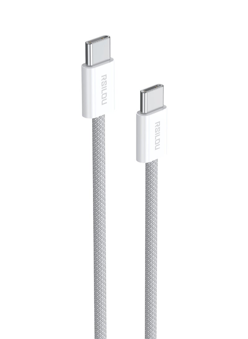 ارسيلو R2028-001 كابل USB-C إلى USB-C، 60 وات، عالي المتانة ومرن، كابل شحن وبيانات سريع، مضفر بطول 1 متر، معدل سرعة نقل الأسلاك النحاسية 480 ميجابايت في الثانية، خالٍ من التشابك - Image 1