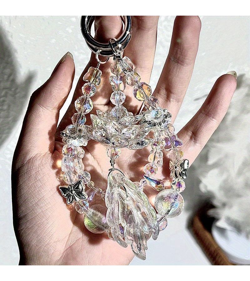Silvery B Phone Chain With Holy Snow Lotus Elegant Accessory For Women - Image 5