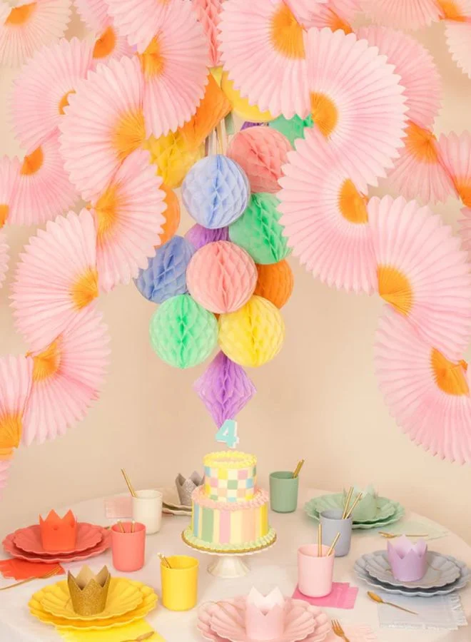 Meri Meri Pink Honeycomb Fan Garland